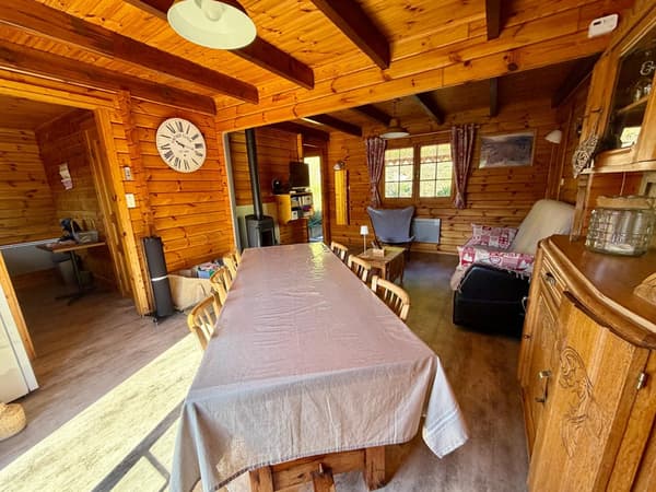 Dining room with a large table