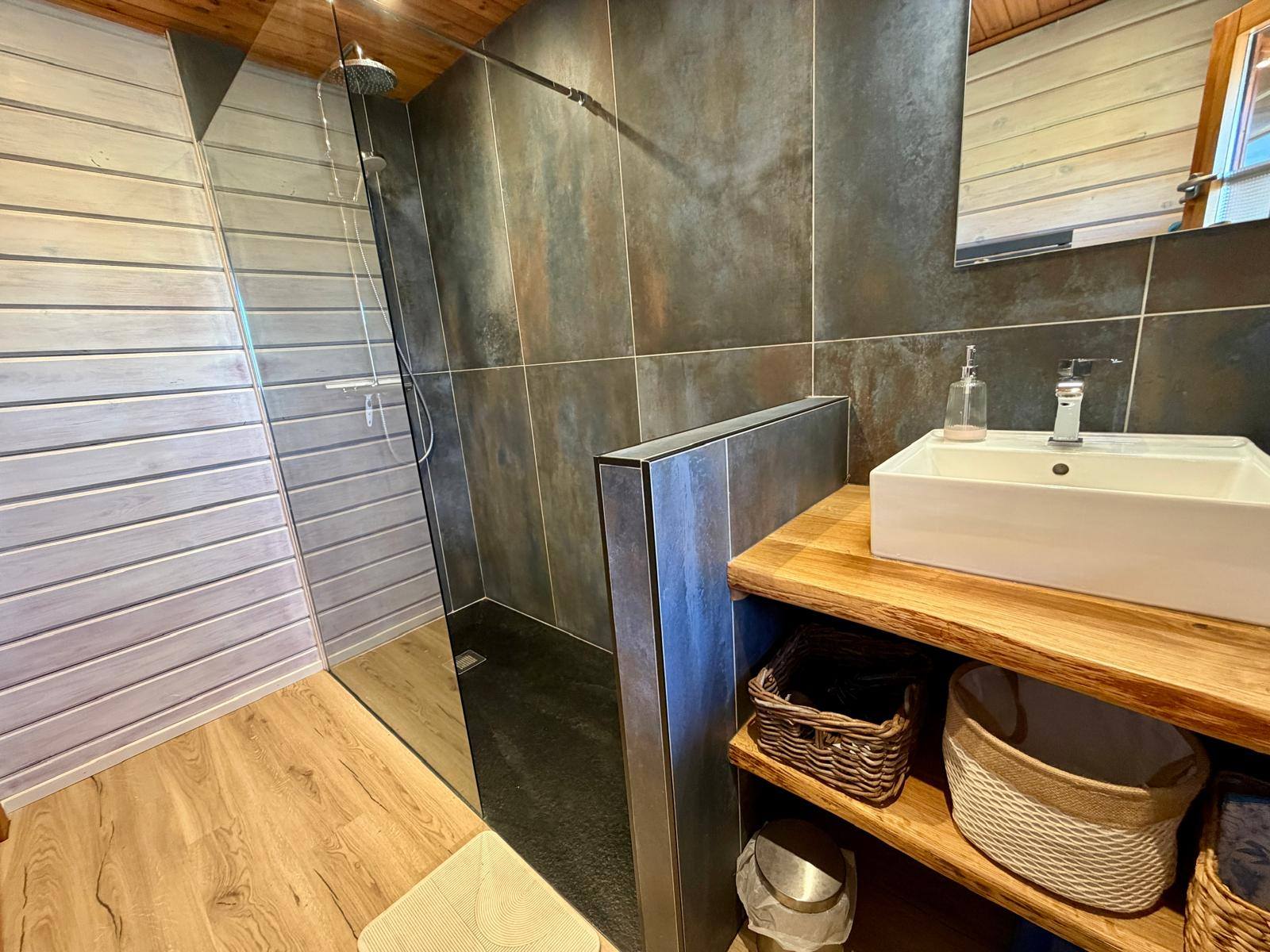 Salle d'eau moderne avec douche à l'italienne