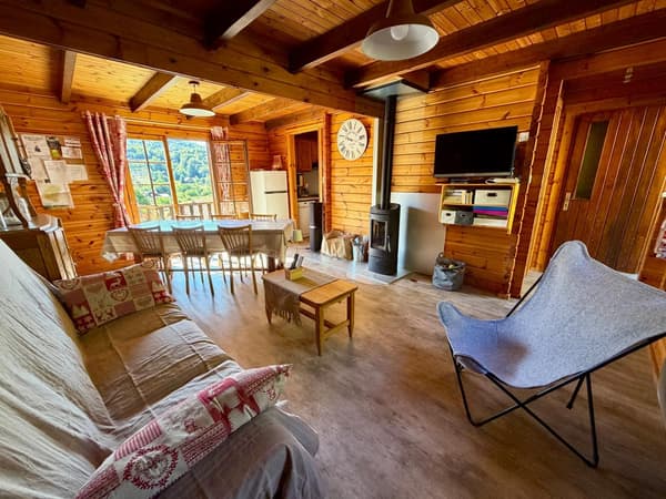 Lounge area with wood stove